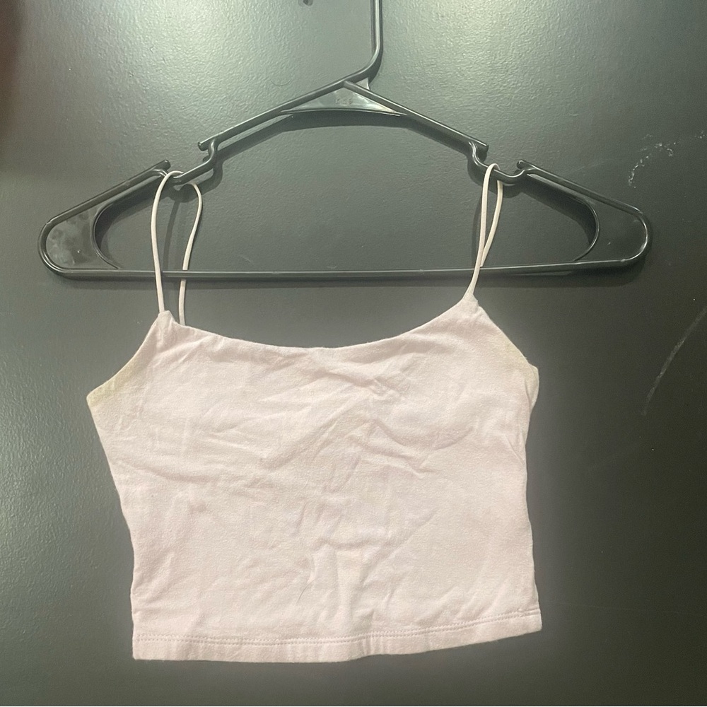 Women's Pink Spaghetti Strap Crop Top